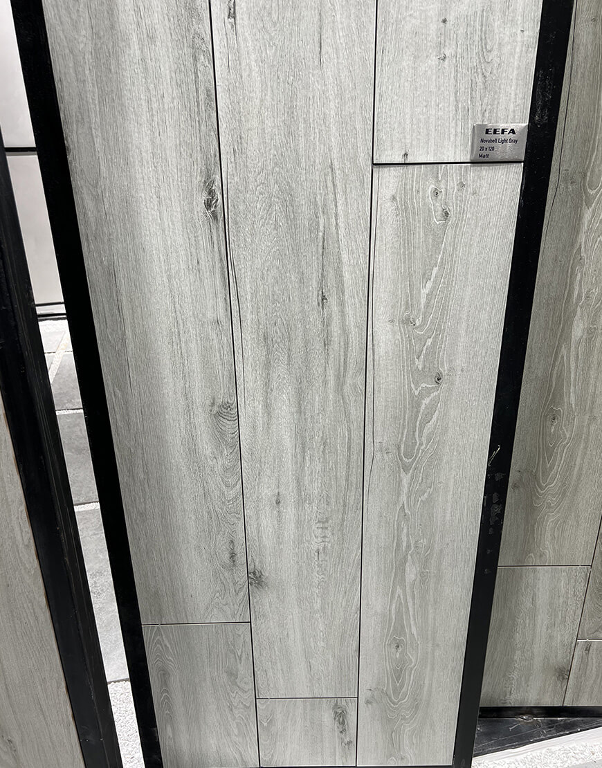 سرامیک طرح پارکت 20*120 ایفاسرام مدل نوابل خاکستری روشن