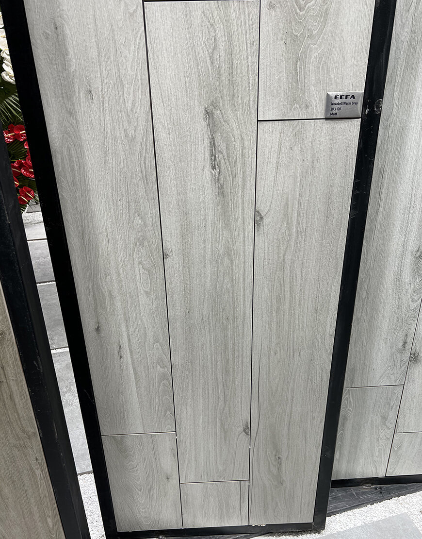 سرامیک طرح پارکت 20*120 ایفاسرام مدل نوابل خاکستری گرم