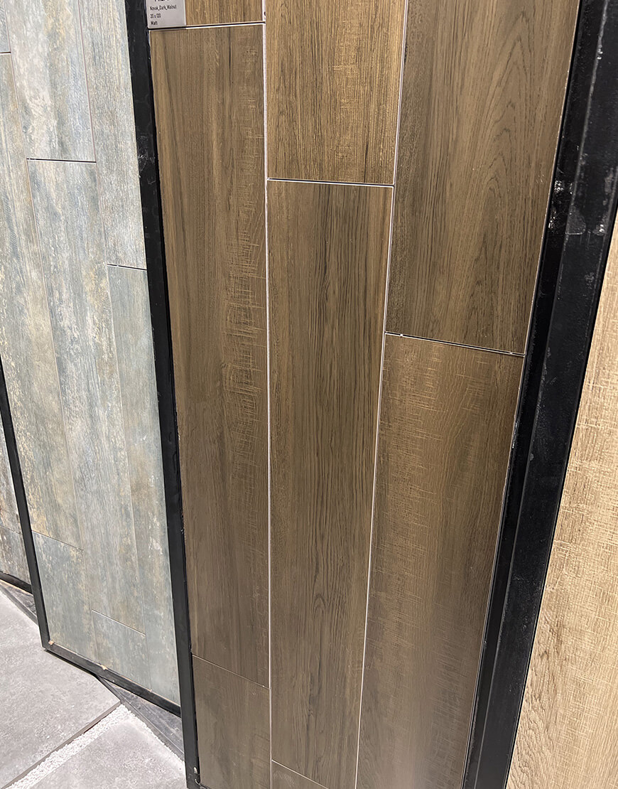 سرامیک طرح پارکت 20*120 میلان مدل نواک گردویی تیره