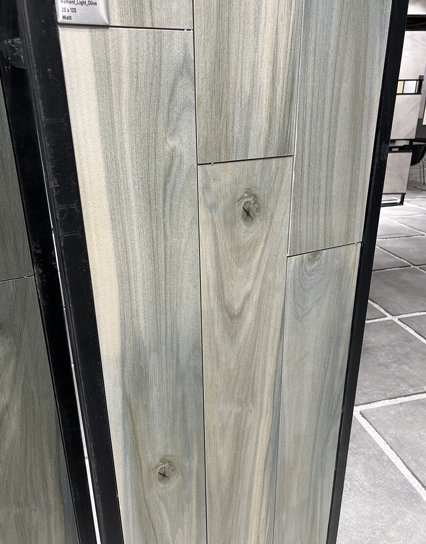 سرامیک طرح پارکت 20*120 میلان مدل رومنت زیتونی روشن