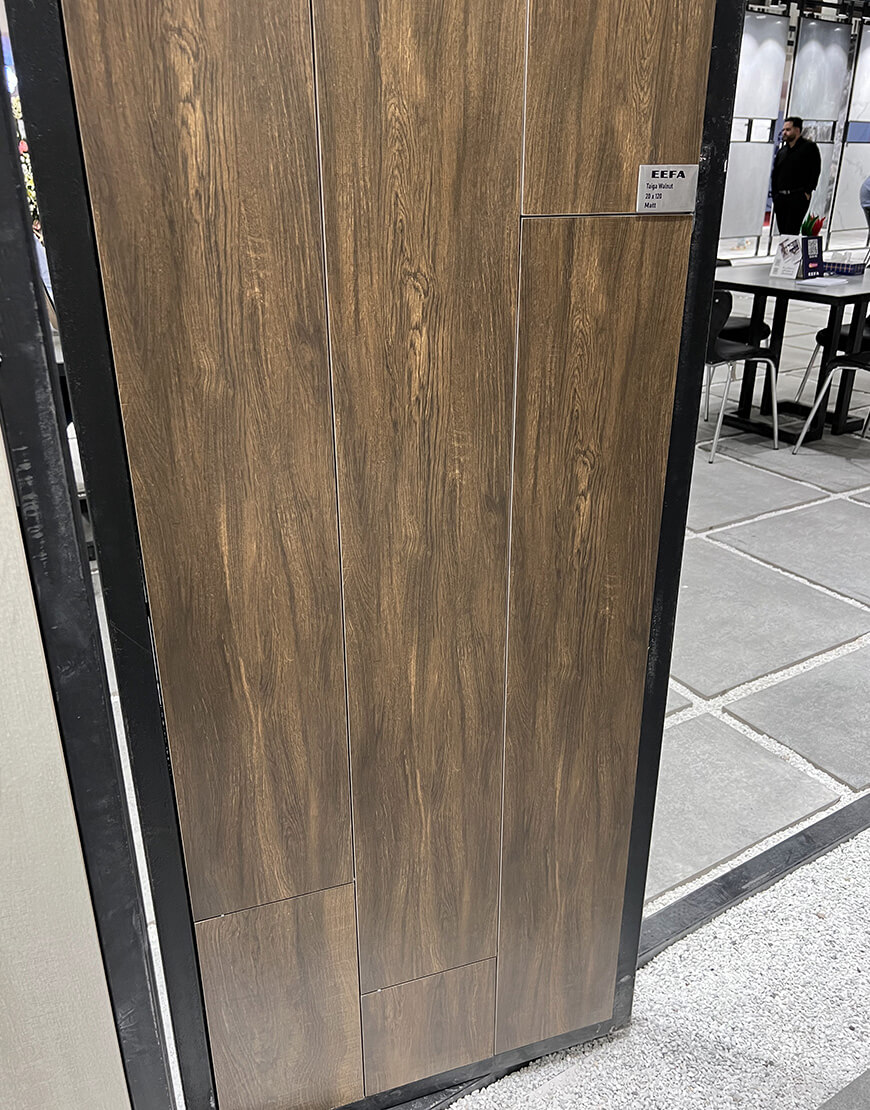 سرامیک طرح پارکت 20*120 ایفاسرام مدل تایگا گردویی