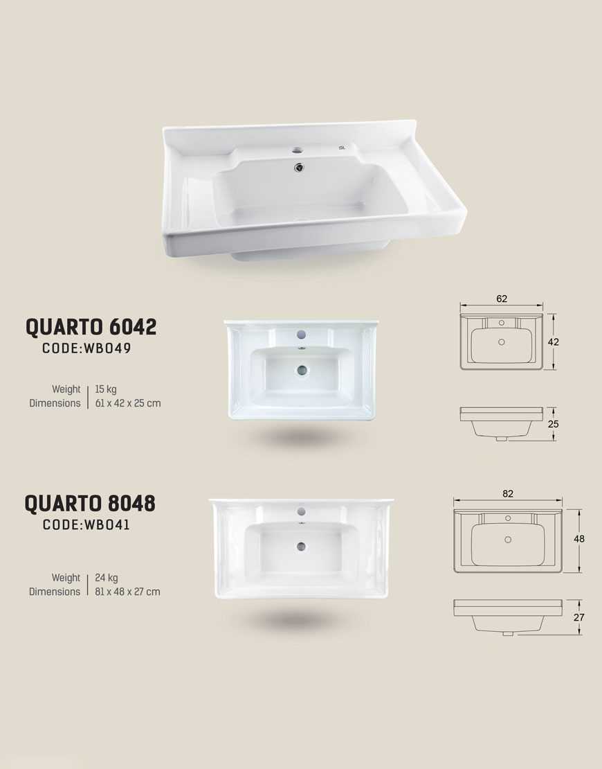 روشویی روکابینتی کریت مدل کوارتو