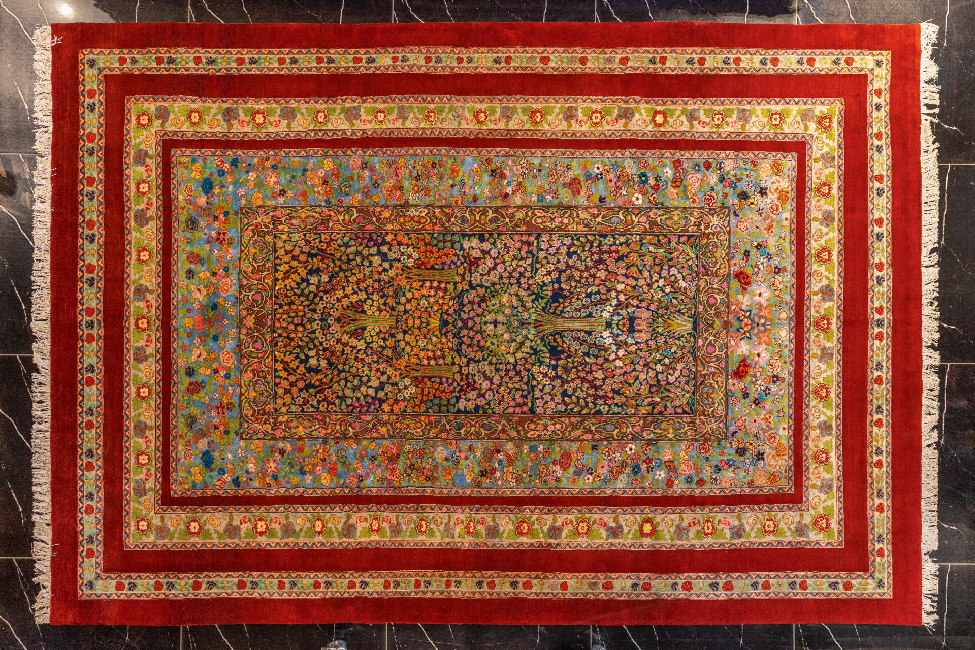 handmade persian carpet code171 0 - فرش دستباف نقشه سبزی کار (باغ بهشت) کد 171 -  - area-rugs