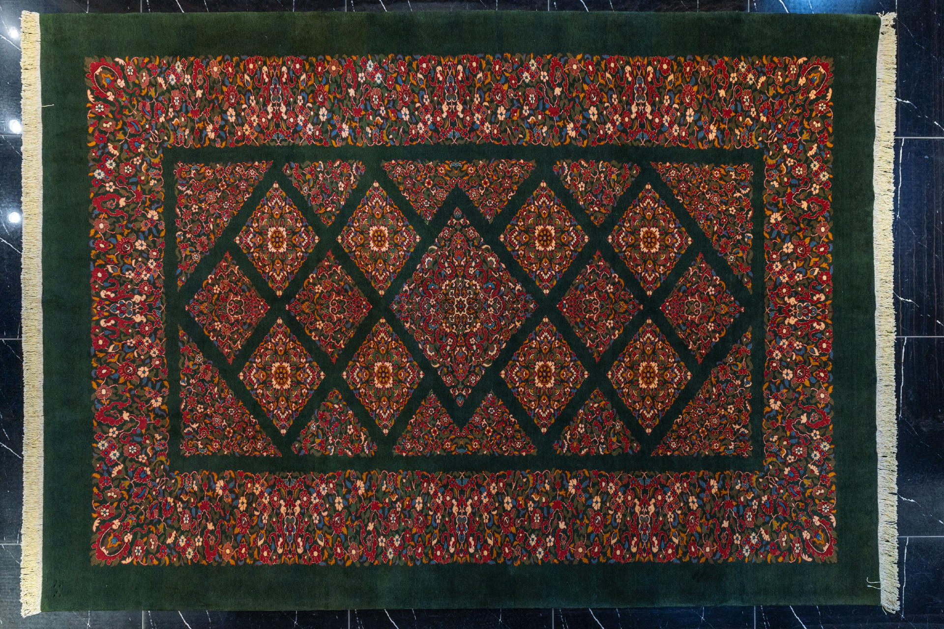 handmade persian carpet code31881 0 - فرش دستباف قشقایی نقشه هزار گل لوزی کرمان کد 31881 -  - area-rugs