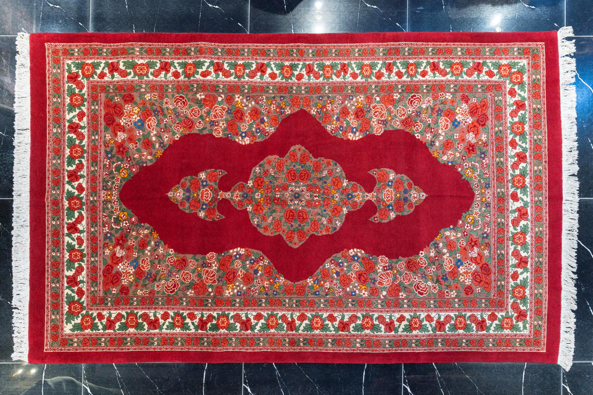 handmade persian carpet code36237 0 - فرش دستباف قشقایی نقشه کف ساده هزارگل کد 36237 -  - area-rugs