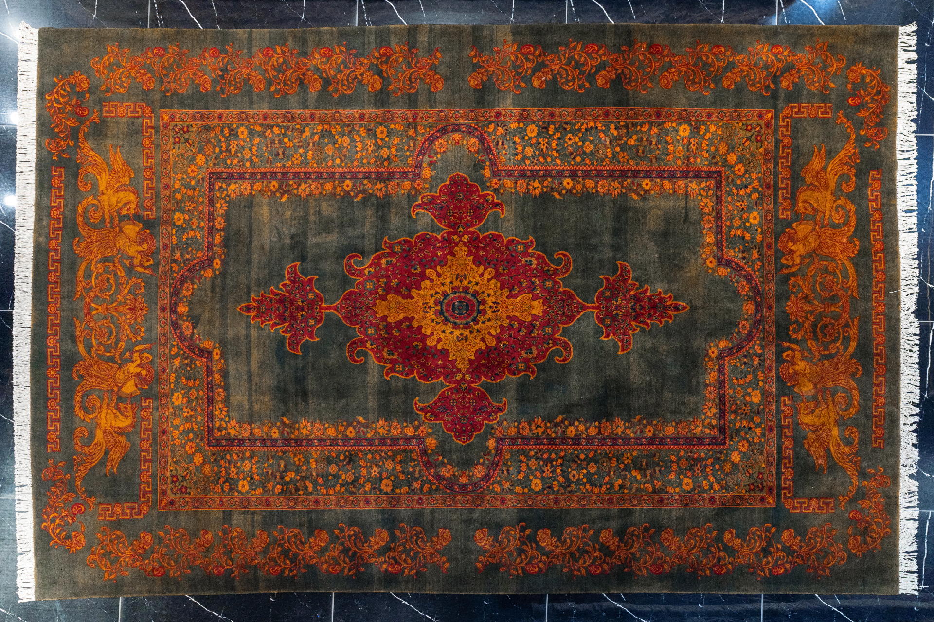 handmade persian carpet code36358 0 - فرش دستباف قشقایی نقشه ترنج پتینه کد 36358 -  - area-rugs