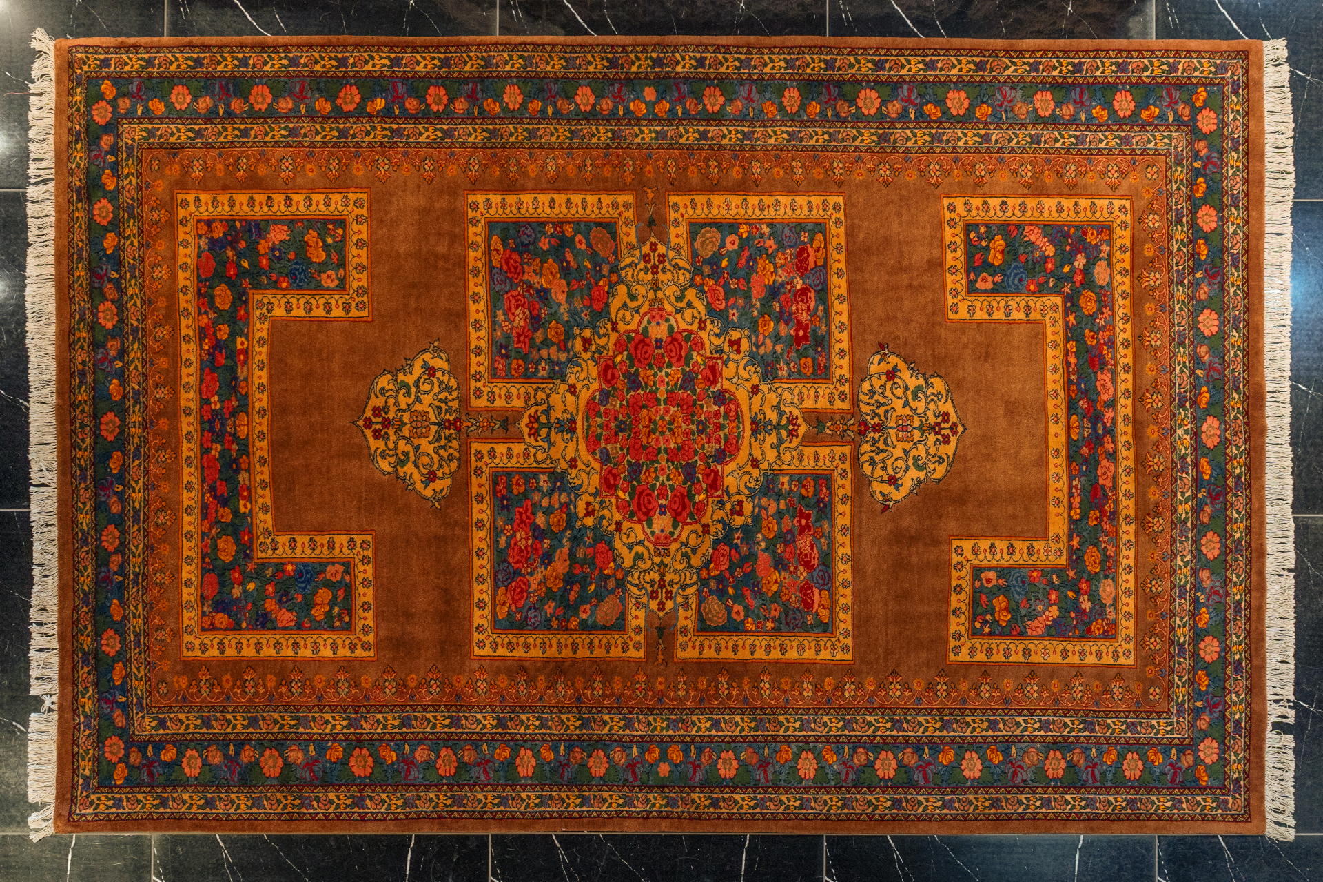 handmade persian carpet code36457 0 - فرش دستباف قشقایی نقشه هزارگل چهار باغ کرمان کد 36457 -  - area-rugs