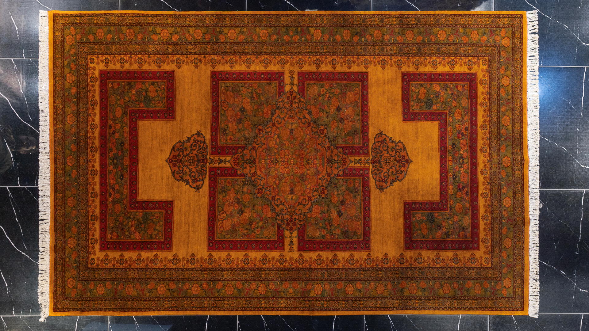 handmade persian carpet code36857 0 - فرش دستباف قشقایی نقشه چهار باغ کرمان کد 36857 -  - area-rugs