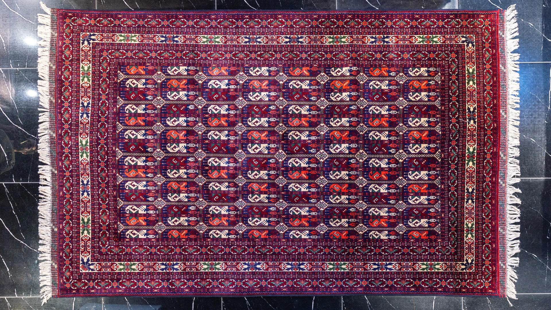 handmade persian carpet code36910 0 - فرش دستباف قشقایی نقشه کمربندی کرک براق کد 36910 -  - area-rugs