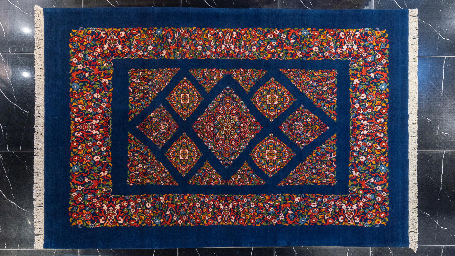 handmade persian carpet code37201 0 - فرش دستباف قشقایی نقشه هزار گل لوزی کد 37201 -  - area-rugs