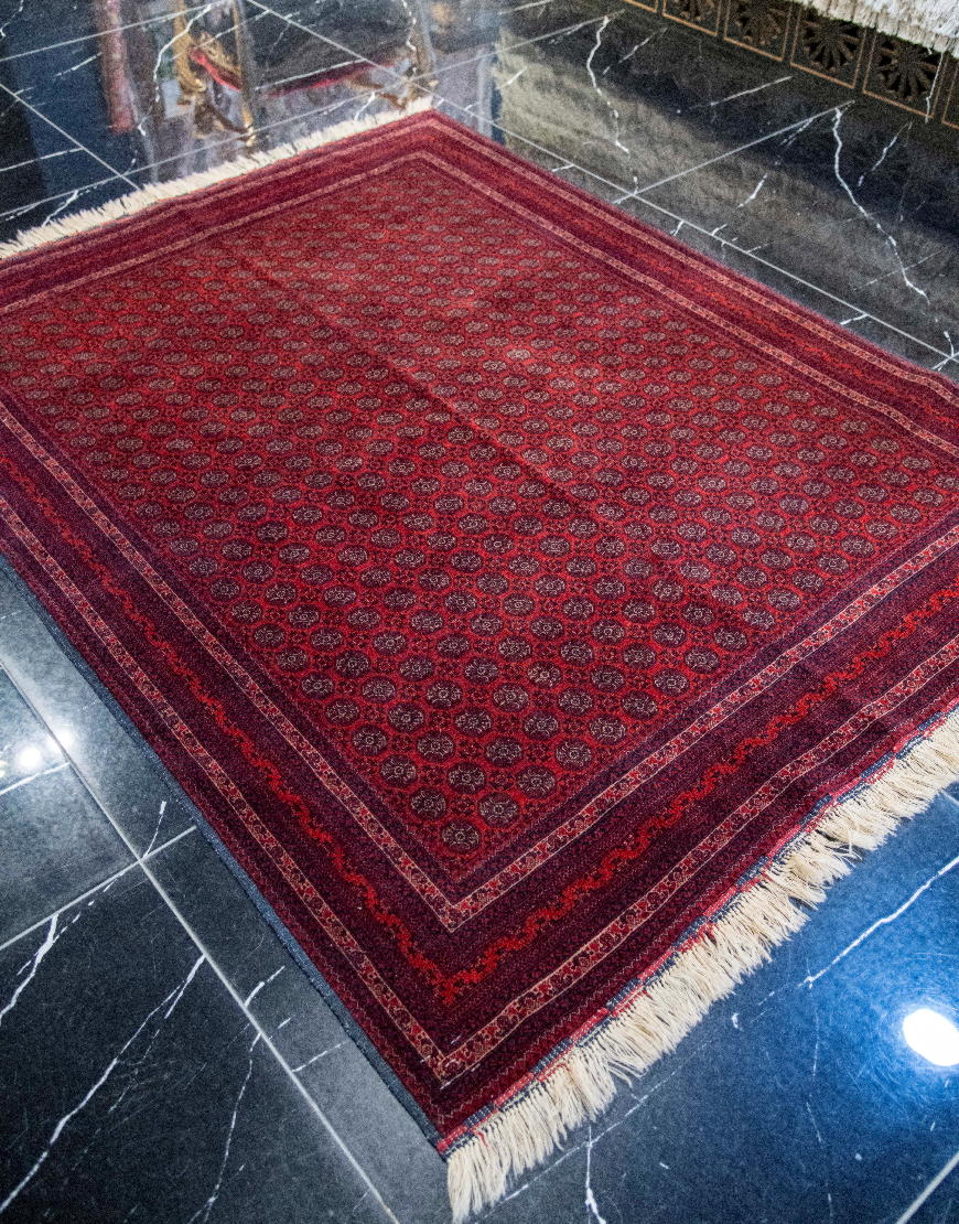 قالیچه دستباف نقشه مهر سلاطین کرک براق کد 37337