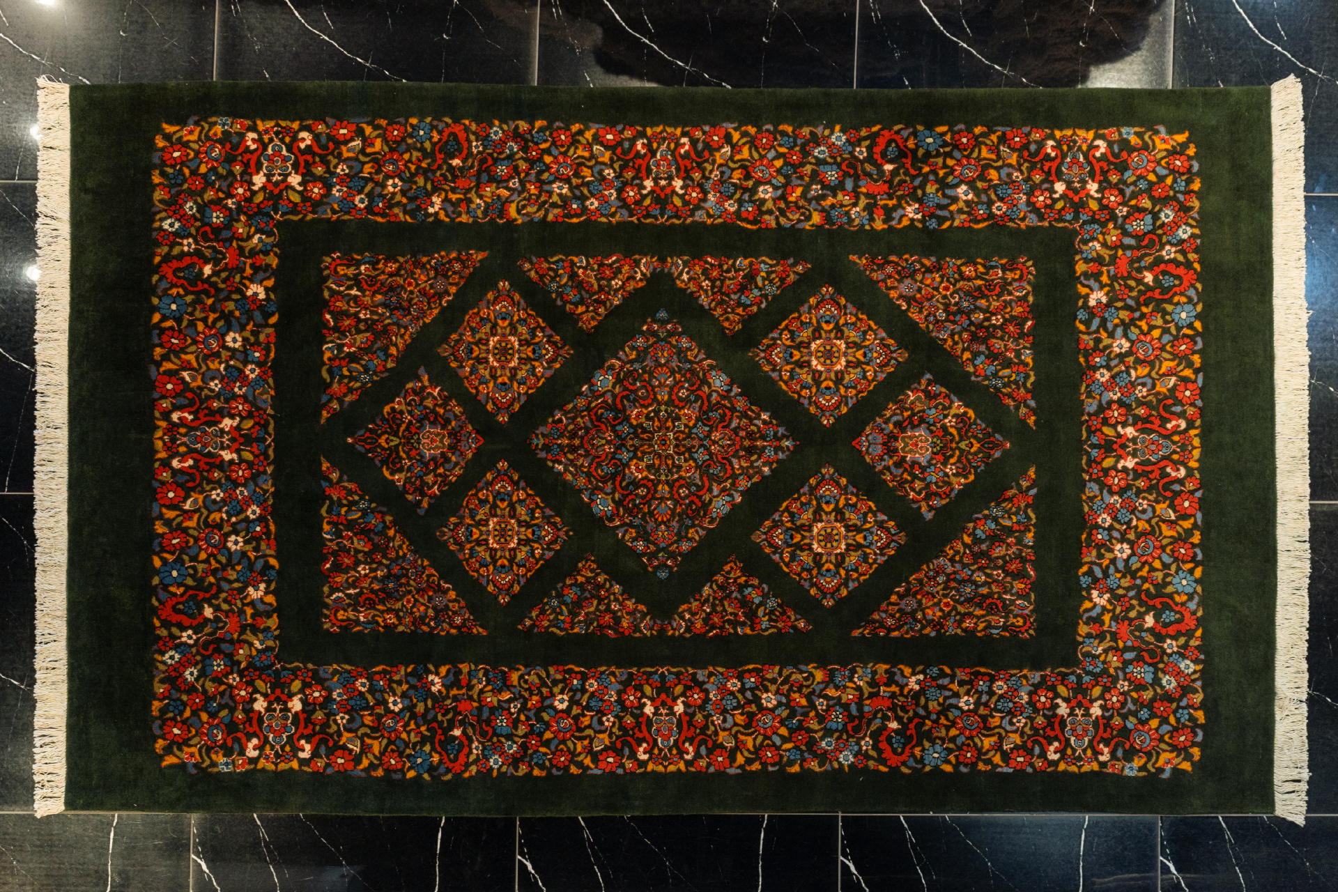 handmade persian carpet code37410 0 - فرش دستباف قشقایی نقشه هزارگل لوزی کد 37410 -  - area-rugs