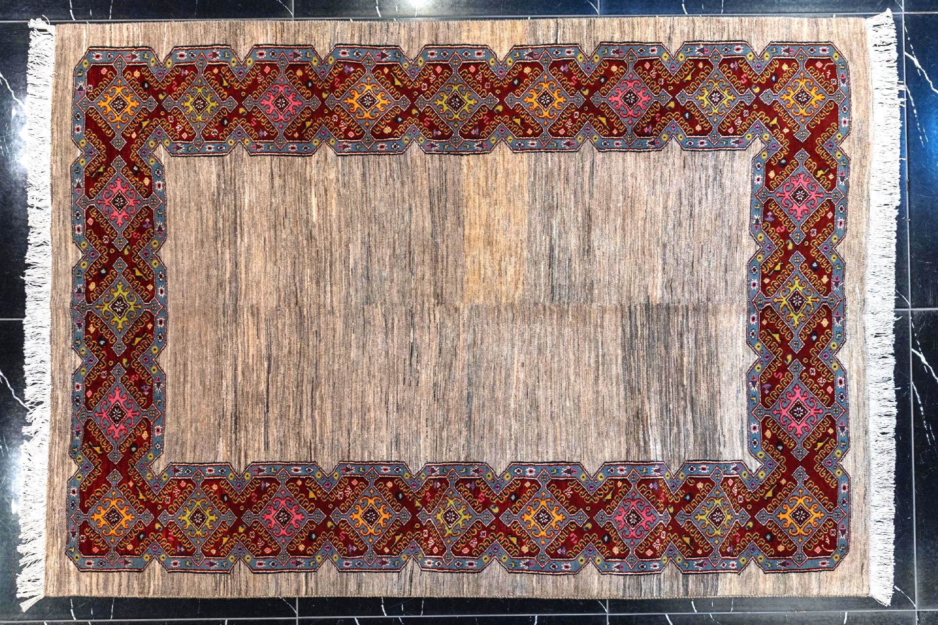 handmade persian carpet code39272 0 - قالیچه دستباف قشقایی نقشه کف ساده زمینه کرم کد 39272 -  - one-of-a-kind-rugs