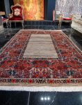 فرش دستباف قشقایی نقشه کف ساده حاشیه گل کد 39425