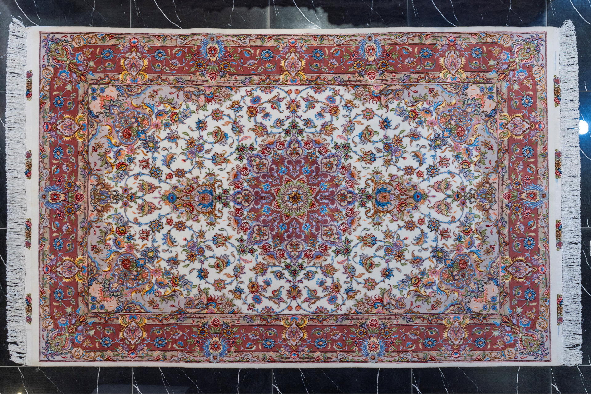 handmade persian carpet code40023 0 - فرش دستباف نقشه سالاری مشهد کد 40023 -  - area-rugs