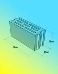 بلوک سبک چهار جداره 40*20 ضخامت 15 سانتیمتر لاوین