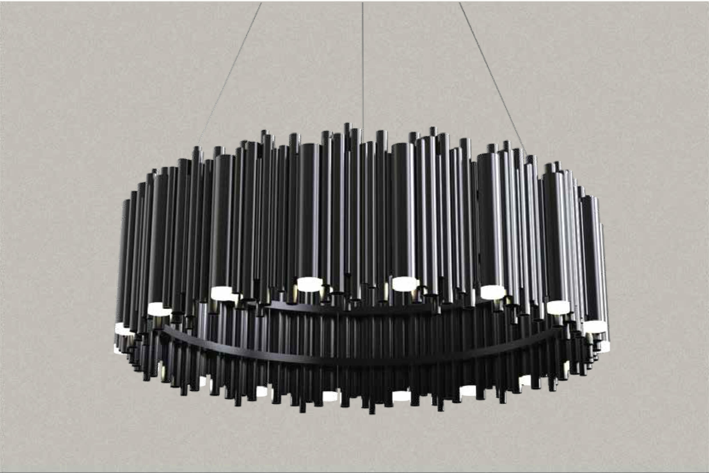 modnor modern chandeliers matrice model 0 - لوستر مدرن مدل ماتریس لایت -  - shaded-chandeliers