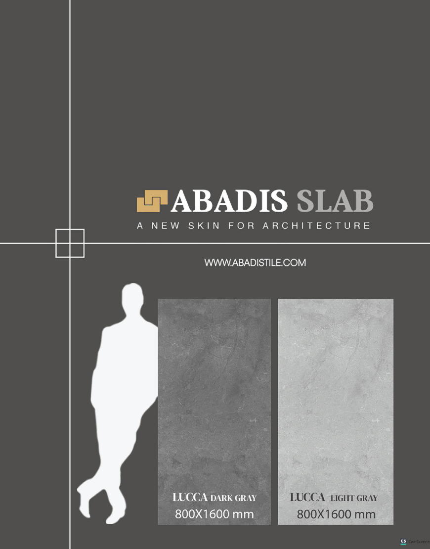 سرامیک اسلب 80*160 آبادیس مدل لوکا خاکستری